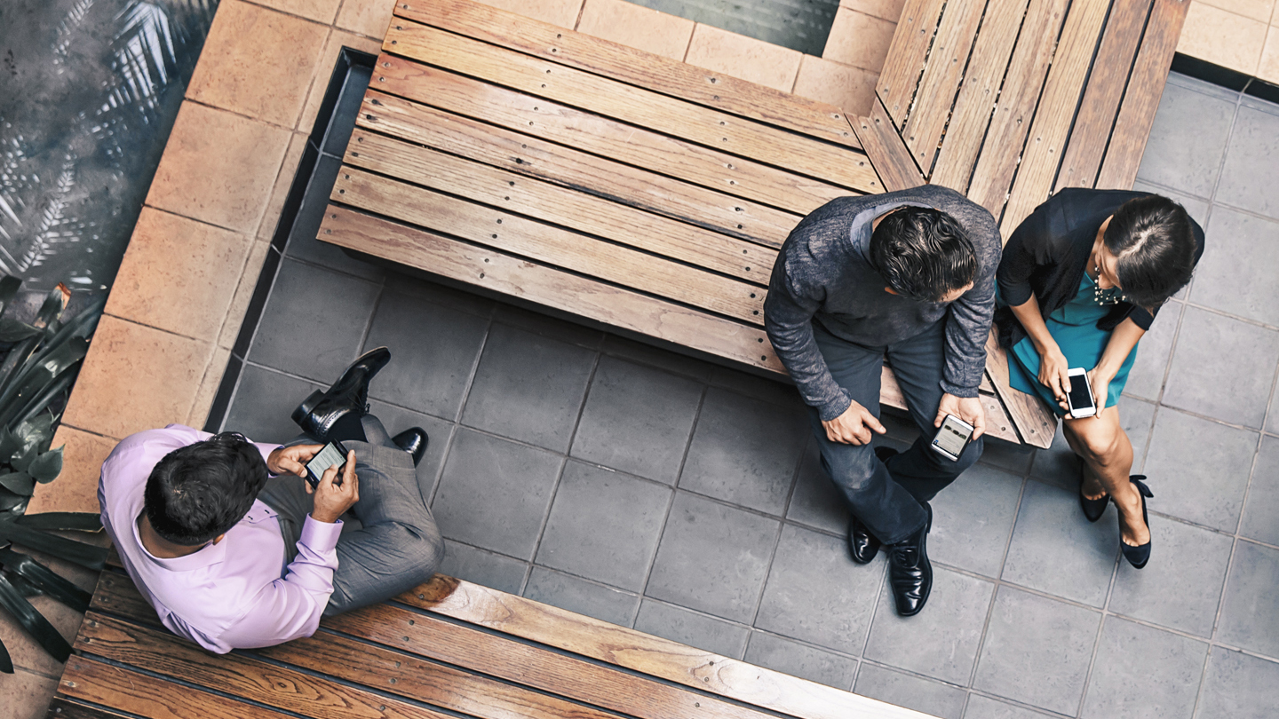 People sitting on a bench